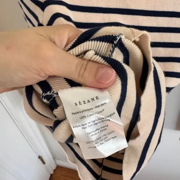 Sezane Matthis Jumper Sweater Preppy Nautical NWT XS - Picture 5 of 5